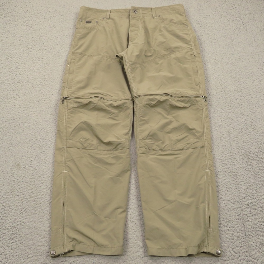 Kuhl Mens 38x30 Liberator Convertible Pants Beige Hiking Trail Fishing Stealth